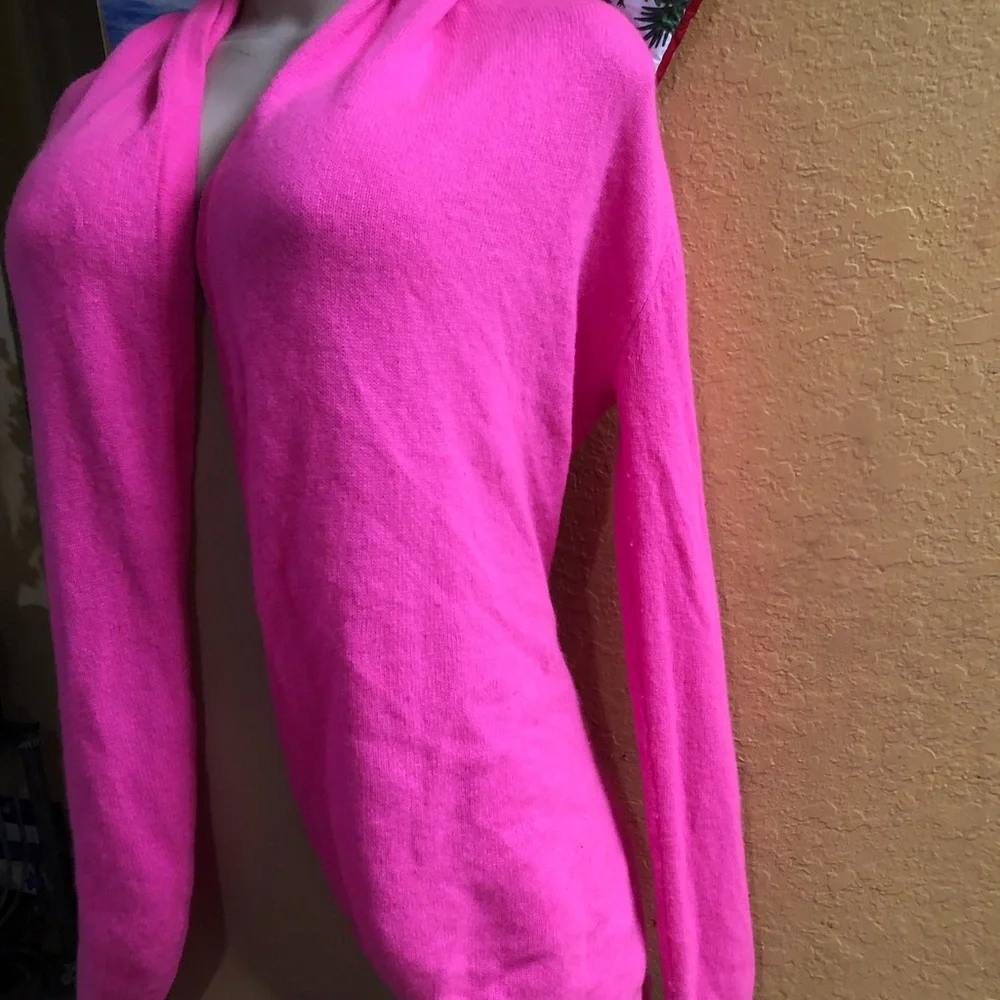 Lilly Pulitzer 100% Linen Holden Cardigan XXSKir Royal Pink Neon Drape Collar